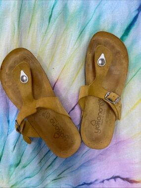 Yokono Mustard Yellow Toe-Post Sandals
